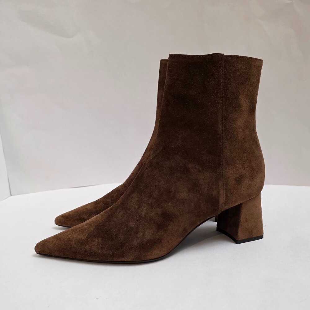 AGL Mimma Pointed Toe Block Heel Suede Bootie In … - image 5